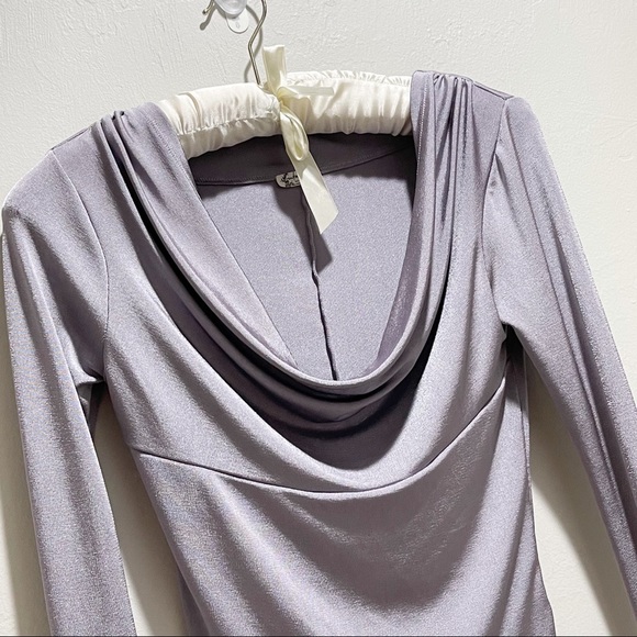 INTIMATELY FREE PEOPLE Women’s Gray Silver CARRIE LAYERING TOP Slinky Knit - Picture 2 of 9